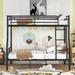 Space-Saving Full XL Over Queen Bunk Bed with Ladder & High Guardrail, Black