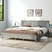 Modern Simple Grey Solid Wood Platform Bed Frame