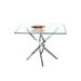 Contemporary Square Clear Dining Tempered Glass table