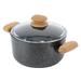 2 Piece 5 Liter Aluminum Nonstick Casserole Dish with Lid and Faux Wood Handles
