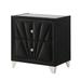 Ino 61 Inch Wide Dresser Chest, Velvet Upholstery, Art Deco Style, Black