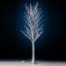 5' Pre-Lit Silver Metallic Artificial Christmas Tree, Warm White LED Lights - 5 Foot