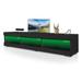 TV Stand High Gloss Entertainment Center TV Cabinet Table with LED Lights and Storage Glass Shelving for up to 70" TVs