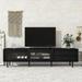 TV Stand with Sliding Fluted Glass Doors, Slanted Drawers Media Console for TVs Up to 75", Modern TV Cabinet