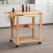 2 Shelves Kitchen Cart with Pull-out Cutting Board and Knife Holder