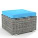 Saint Birch Modern Iron Outdoor Ottoman - 22.05" W x 22.05" D x 16.14" H