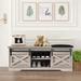 WESOME Farmhouse Shoe Storage Bench Entryway with Storage & Cushion - Grey - 47.24'x 15.35'x 17.72'