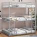 Metal Full Size Triple Bunk Beds, Triple Bed for 3, Heavy Duty 3 Beds Bunk Bed with Guard Rails and Ladder for Kids Teens Adults