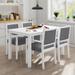 Wood 5-Piece Dining Table Set with 4 Arm Upholstered Dining Chairs, Kitchen Table Set for Small Places