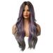 PRINxy Color Mixing Colors Long Roll Curly Hair Middle Score Wig Fashion Natural Wig High Temperature Wire 25.59in Long Wig For Women Daily Life Purple