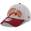 Men's New Era Gray/Wine Cleveland Cavaliers Tip-Off Two-Tone 39THIRTY Flex Hat