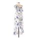 Slate & Willow Casual Dress - Midi: White Floral Dresses - Women's Size 8