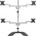 Quad-Monitor Stand - for Up to 32 in. VESA Mount Monitors - Articulating - Steel & Aluminum Four Monitor Mount