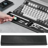Deyuer Keyboard Wrist Rest Pad with Storage Case Ergonomic Memory Foam Comfortable Typing Anti-Slip Rubber Base Black