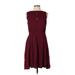 Old Navy Casual Dress - A-Line Crew Neck Sleeveless: Red Print Dresses - Women's Size Large