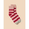 White Stuff Striped Loopback Cosy Sock In Pink