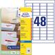 Avery-Zweckform J4791-25 Address labels 45.7 x 21.2 mm Paper White 1200 pc(s) Permanent adhesive Inkjet printer, Manual labeling