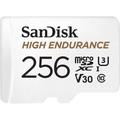 SanDisk High Endurance Monitoring miniSDXC card 256 GB Class 10, UHS-I, UHS-Class 3, v30 Video Speed Class incl. SD adapter