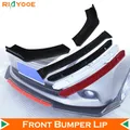 Universale auto paraurti anteriore labbro corpo Kit Spoiler Splitter diffusore 4 pz rosso bianco fibra di carbonio Canard Splitter plastica ABS