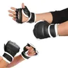 Guantoni da boxe mezze dita guanti da allenamento per allenamento Muay Thai in pelle PU da