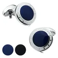 Gemelli di lusso HAWSON per uomo accessori per camicie francesi da uomo di design blu e nero regalo