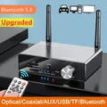 Ricevitore trasmettitore Bluetooth 5.3 Stereo a bassa latenza AUX 3.5mm adattatore Audio musicale Wireless ottico telecomando per TV PC