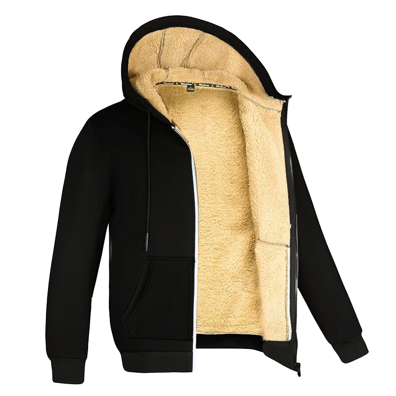 Cappotti invernali in lana d'agnello addensare giacche calde felpe con cerniera a maniche lunghe sport casual in pile cappotto nero giacca da donna con cappuccio