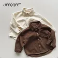 Bottone tascabile in cotone solido 2024 primavera autunno nuove camicie per bambini ragazzo Casual