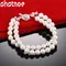 SHSTONE Bracciale a catena con doppie perle artificiali in argento sterling 925 per donna Accessori