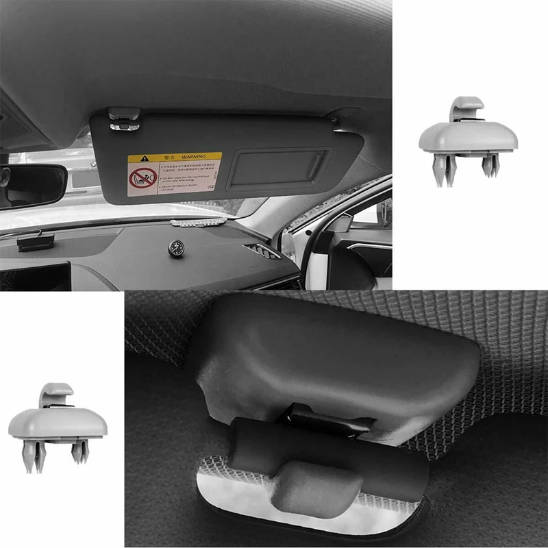 Vendita calda 2 pezzi grigio interno grigio visiera parasole clip di supporto gancio staffa gancio per Audi A1 A3 A4 A5 Q3 Q5 S3 S4 S5 TT visiera auto