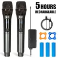 Microfono Wireless 2 canali 1200mAh batteria microfono UHF microfono Karaoke dinamico portatile per