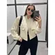 TRZA moda donna con tasche giacca bomber cappotti vintage manica lunga bottone frontale capispalla femminile casual top chic