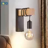 Lampada da parete in legno retrò applique Vintage applique applique E27 decorazione per la casa