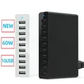 Caricabatterie USB a 10 porte da 60W per iPhone iPad Kindle Samsung Xiaomi stazione di ricarica Dock