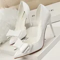 BIGTREE Scarpe Bow-nodo Donna Décolleté Stiletto 10.5 Cm Donna Pompa di base Punta a punta Décolleté classici Tacchi alti sexy Scarpe da donna 2025