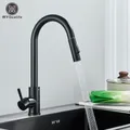Rubinetto da cucina nero miscelatore estraibile monocomando a due funzioni rubinetti per acqua calda