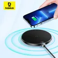Caricabatterie wireless Baseus da 15 W per iPhone 16 15 14 Samsung Display a LED Pad di ricarica wireless da tavolo per caricabatterie rapido Airpods