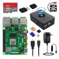 Kit Raspberry Pi 4 modello B originale 2 4 8 GB + custodia + 32 64 scheda TF da 128 GB + adattatore di alimentazione + ventola + dissipatore di calore + cavo Video per Pi 4