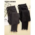 Jeans Donna Denim pantaloni colore nero Jeans Donna Donna pantaloni elasticizzati Feminino pantaloni