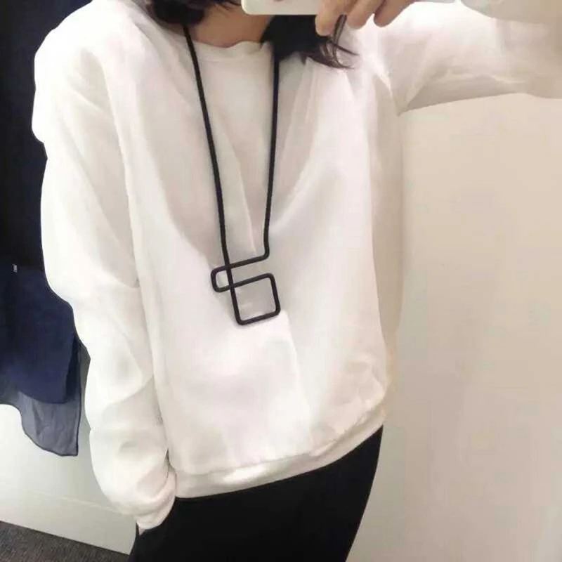 2018Hot Fashion Designer Collana in corda nera Geo Labirinto Collare Ciondolo Semplice bigiotteria per le donne Para Mujer
