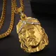 Collana con ciondolo testa di Gesù in cristallo di ghiaccio cristiano vintage per uomini e donne Gioielli con amuleto cattolico croce