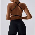 Donne Sexy Cross Sports Bra Yoga Gym Top Women Training Running Yoga Bra Stretch Women Sports