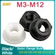 10/ 20/ 50 pezzi M3 M4 M5 M6 M8 M10 M12 Dadi flangiati in nylon Dado flangiato esagonale per isolamento termico/elettricità