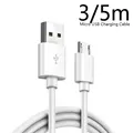 Cavo flessibile bianco per caricabatterie di ricarica micro USB lungo 3/5 metri per telefono cellulare Samsung Huawei Xiaomi Android Smart