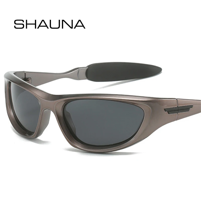 SHAUNA Retro Y2K Cat Eye Uomo Polarizzato Occhiali da sole sportivi Shades UV400 Moda Punk Occhiali Donne di lusso Guida Occhiali da sole