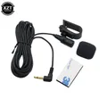 Mini microfono audio per auto con clip jack da 3,5 mm, microfono stereo professionale, microfono esterno cablato per radio DVD automatica, lungo 3 m