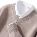 Pullover caldi in Cashmere da uomo maglione con scollo a V lavorato a maglia autunno inverno Fit top