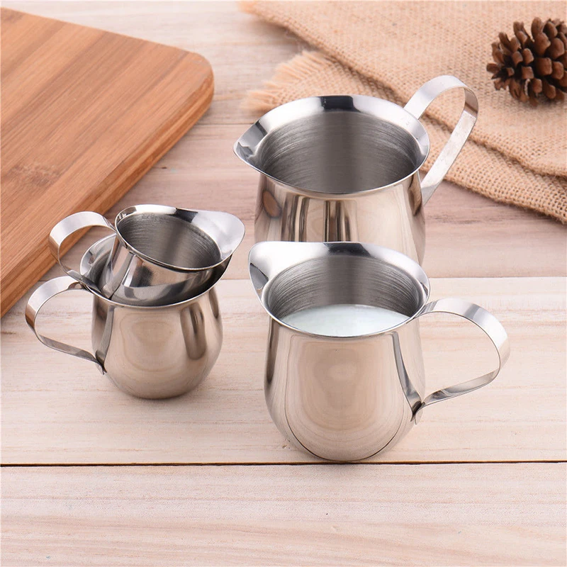 Brocca per schiuma di latte in acciaio inossidabile da cucina Caffè espresso a vapore Barista Craft Latte Cappuccino Tazza di latte Brocca per schiuma Brocca per schiuma