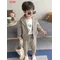 Abbigliamento per bambini primavera autunno Completo Abbigliamento per bambini Ragazzi Top con scollo a V + pantaloni Set da 2 pezzi Plaid Abbigliamento formale 2-10 anni Capispalla sottile