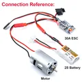 RC ESC 20A / 30A Regolatore di velocità del motore a spazzole Freno avanti retromarcia 2S per parti RC del serbatoio dell'auto della barca del controller